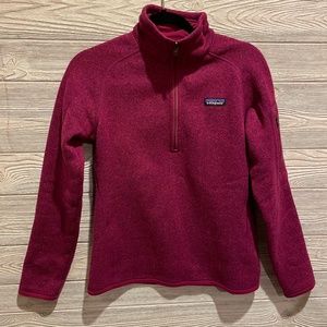 PATAGONIA Women's Better Sweater 1/4 Zip Pullover Magenta Size Small